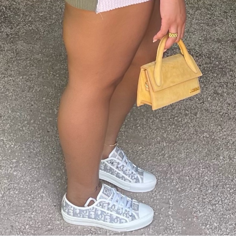 Dior Oblique Canvas Low-Top Sneakers in Gray & Cream - Picture 11 of 11